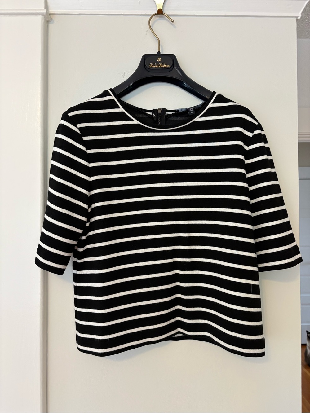 Black and White Striped Short Sleeve Tee — Classic Crew Neck from Judith & Charl